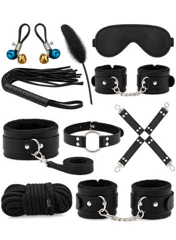 Black Leather Bondage Adult Sexy Toys BDSM