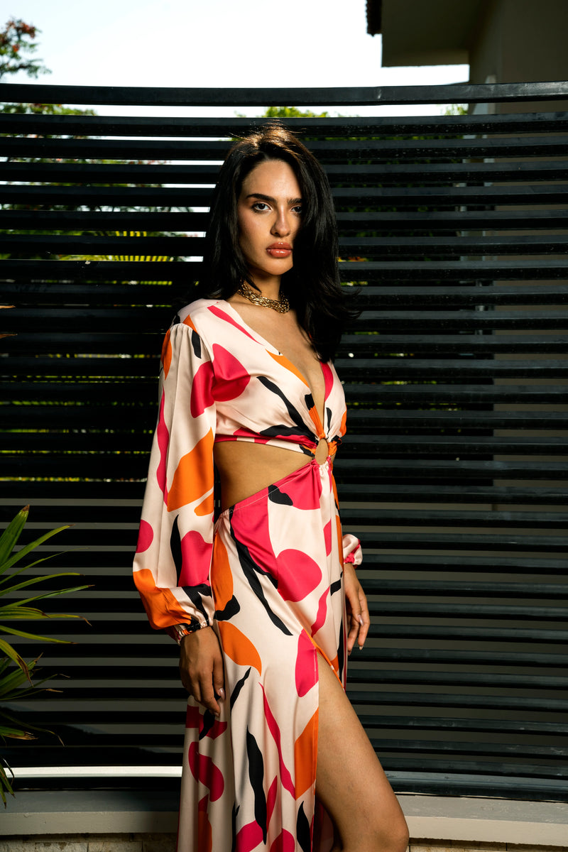 Colourful Silk Dress