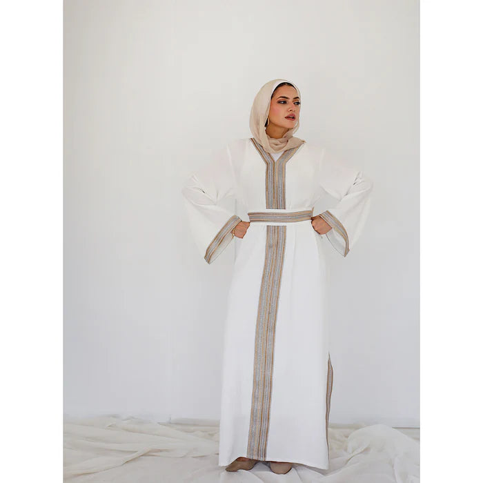 White embroidered Moroccan kaftan