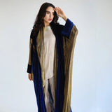 Dark blue & golden abaya