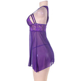 Plus Size Purple Springtime Babydoll Set