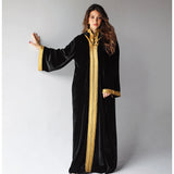 Moroccan embroidered velvet kaftan