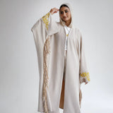 Fringed suede embroidered kaftan