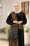 Women's winter abaya with floral print