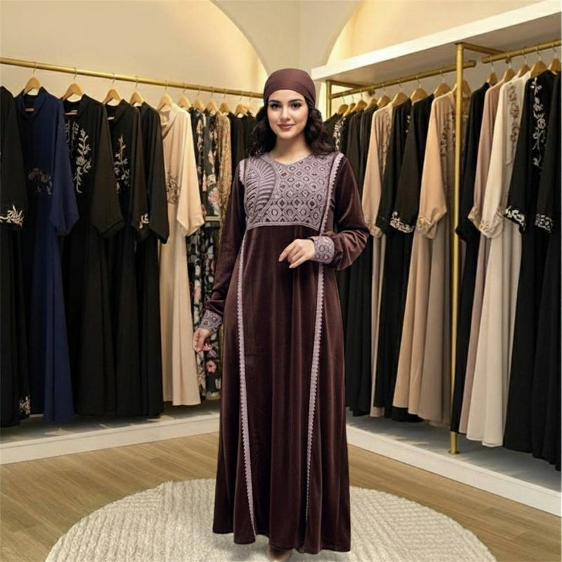 Elegant women's winter abaya