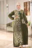 Women's winter abaya with floral print