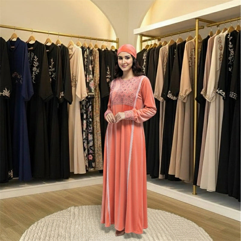 Elegant women's winter abaya