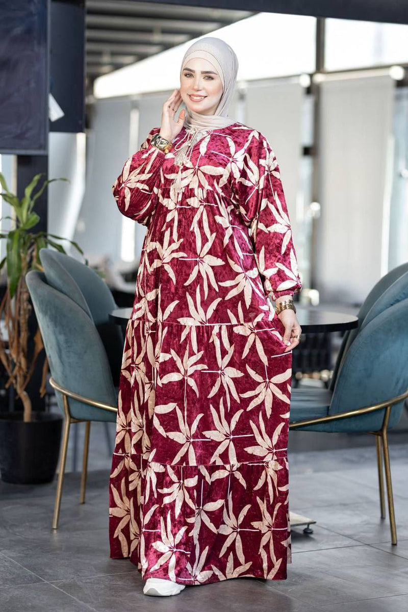 Women's winter abaya, French velvet