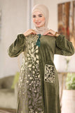 Women's winter abaya with floral print