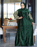 Women's embroidered velvet abaya