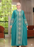 Women's winter embroidered abaya