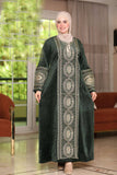 Women's winter embroidered abaya