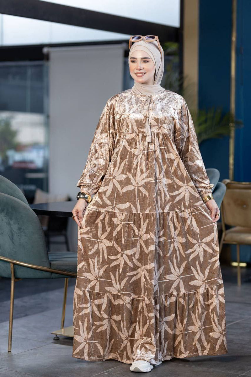 Women's winter abaya, French velvet