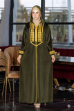 Women's winter embroidered abaya