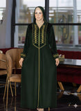 Women's winter embroidered abaya