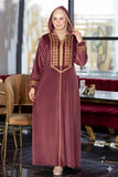 Women's winter embroidered abaya