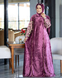 Women's embroidered velvet abaya