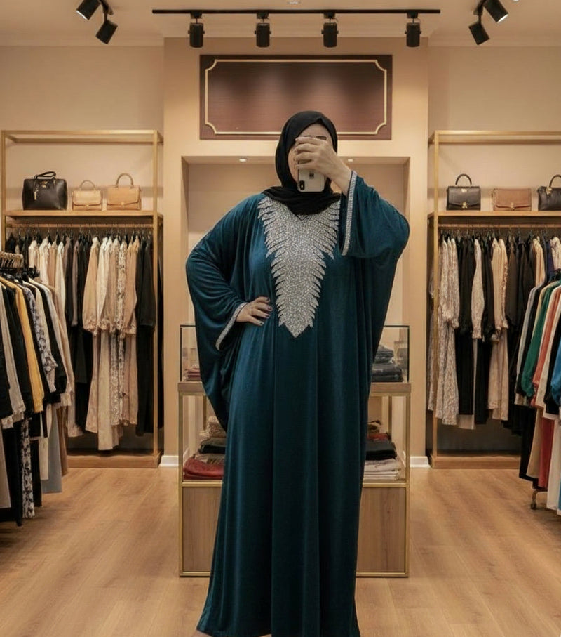 Women's free size winter abaya
