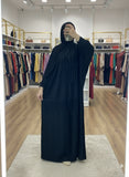 Women's velvet pleated abaya