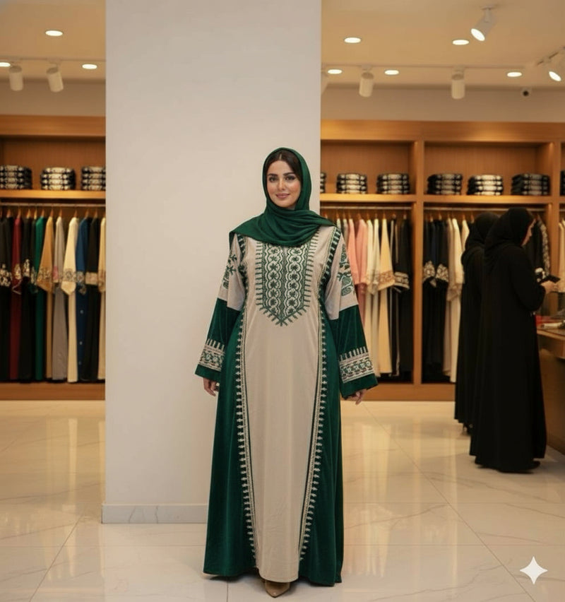 Elegant women's winter abaya