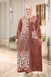Women's winter abaya with floral print