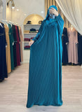 Women's velvet pleated abaya