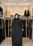 Women's velvet pleated abaya