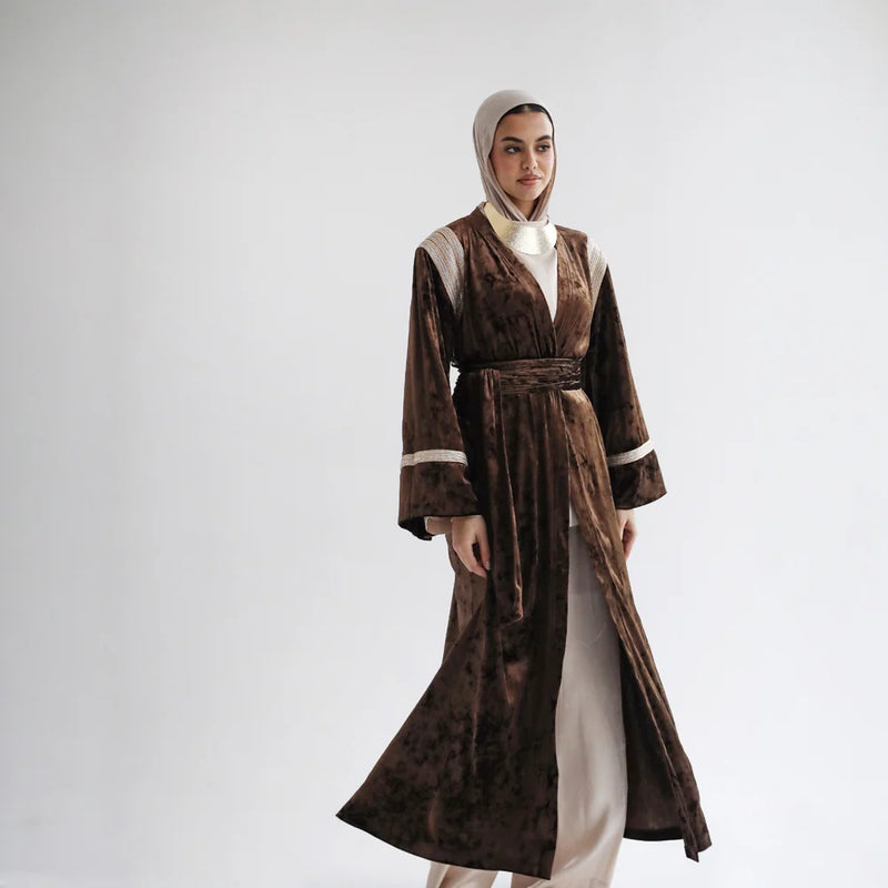 Golden shoulder velvet kaftan