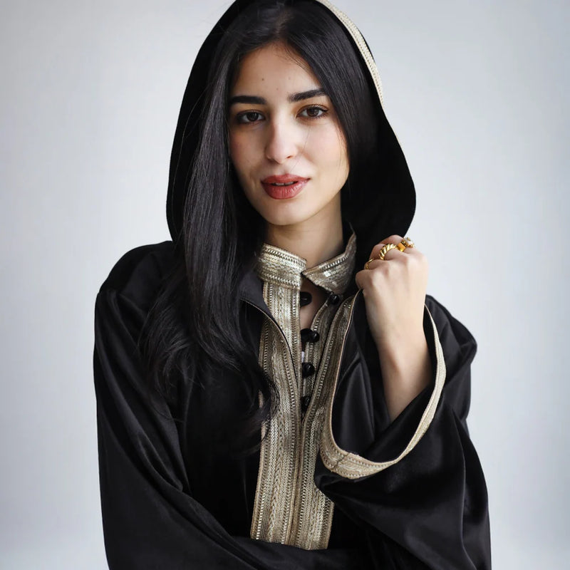 High neck embroidered kaftan