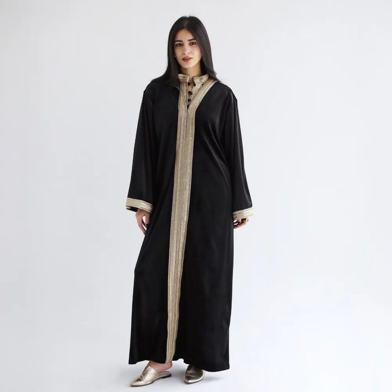 High neck embroidered kaftan