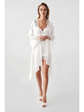 PERIN 6-Piece Satin Short Dressing Gown and Nightgown Set
