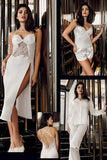 Perin Ladies 6-Piece Short Satin Nightgown Dressing Gown Set