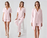 Perin Combed Cotton 4-Piece Nightgown Set