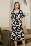 CREAMY FLOWERS MIDI GOWN