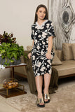 CREAMY FLOWERS MIDI GOWN