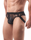 Lace See Through Elastic Band Men Jock Underwear