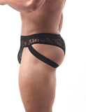 Lace See Through Elastic Band Men Jock Underwear