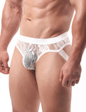 Lace See Through Elastic Band Men Jock Underwear