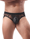 Lace See Through Elastic Band Men Jock Underwear