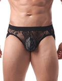 Lace See Through Elastic Band Men Jock Underwear