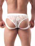 Lace See Through Elastic Band Men Jock Underwear