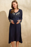 Anil Maternity & Nursing Nightgown With Lace Sleeve Robe