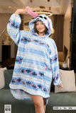 Soft velvet winter poncho with stitching