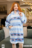 Soft velvet winter poncho with stitching