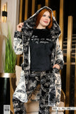 Women's 3-piece winter pajamas, patterned
