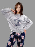 Elegant women's pajamas with patterned pants