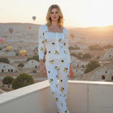 Luxurious two-piece plush pajama set with lining