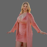 Soft velvet shirt + colorful velvet robe