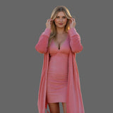 Soft velvet shirt + colorful velvet robe