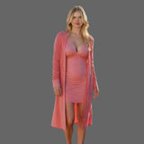 Soft velvet shirt + colorful velvet robe